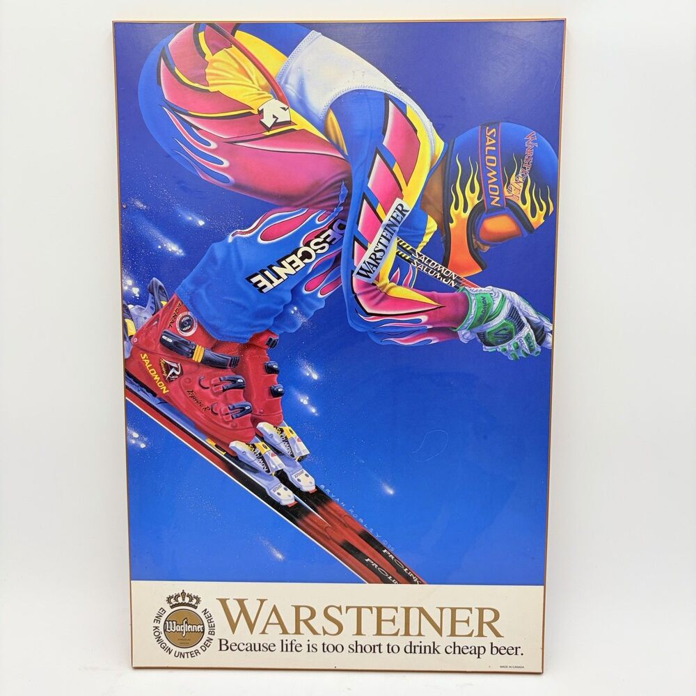 WARSTEINER Ski Racer Advertising Wall Plaque Bryan Robley 1992 Canada